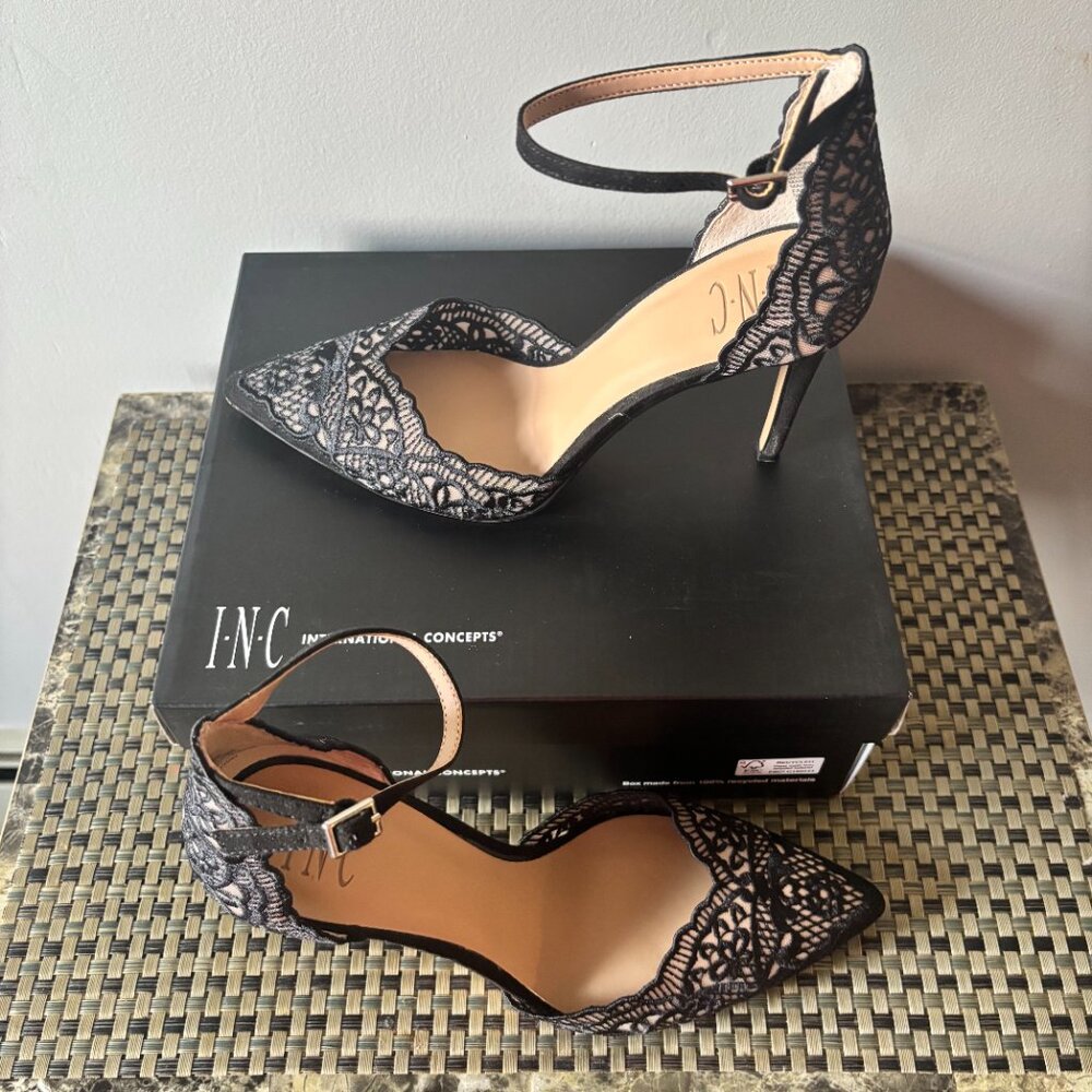 I.N.C. Women's Kinlee Two-Piece Pointed-Toe Dress Pumps Black SZ: 9M - Picture 4 of 16